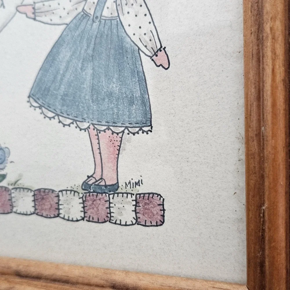 Vintage Mimi Wooden Framed Jewelry Box Friendship takes‎ Two Me & You
